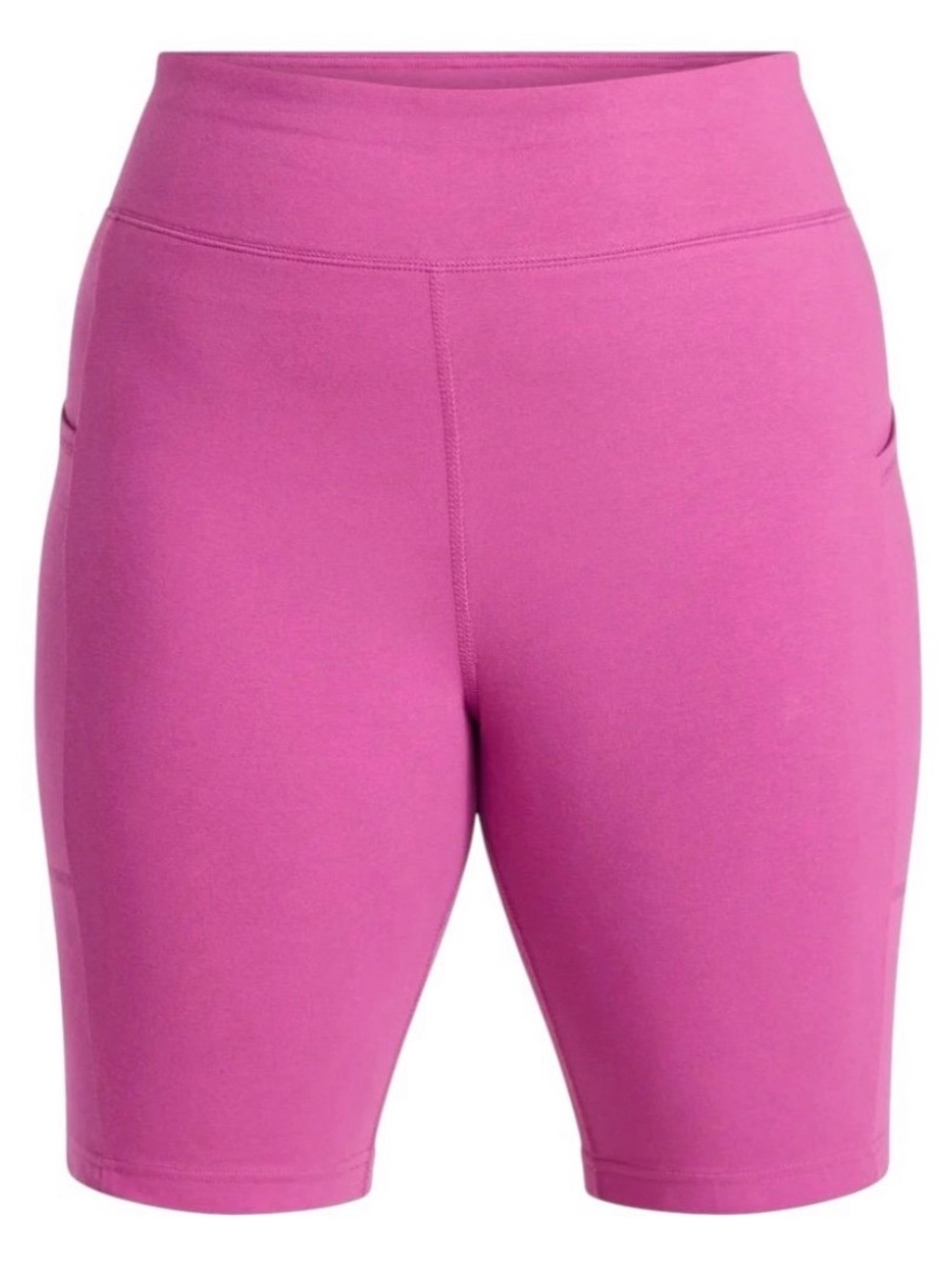 🆕 Terra & Sky Women's Plus Size High Rise Pull On Bike Shorts With Pockets 1X